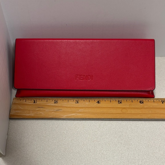 Fendi Scarlet Leather Eyeglass Case w/Cloth - Picture 6 of 8